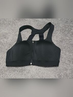 all in motion Black Front-Zip Athletic Bra